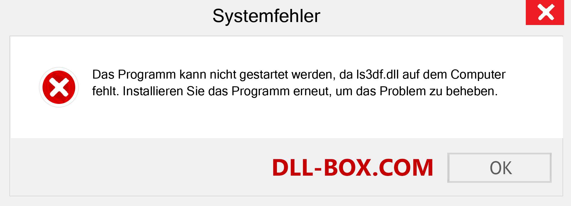 ls3df.dll-Datei fehlt?. Download für Windows 7, 8, 10 - Fix ls3df dll Missing Error unter Windows, Fotos, Bildern