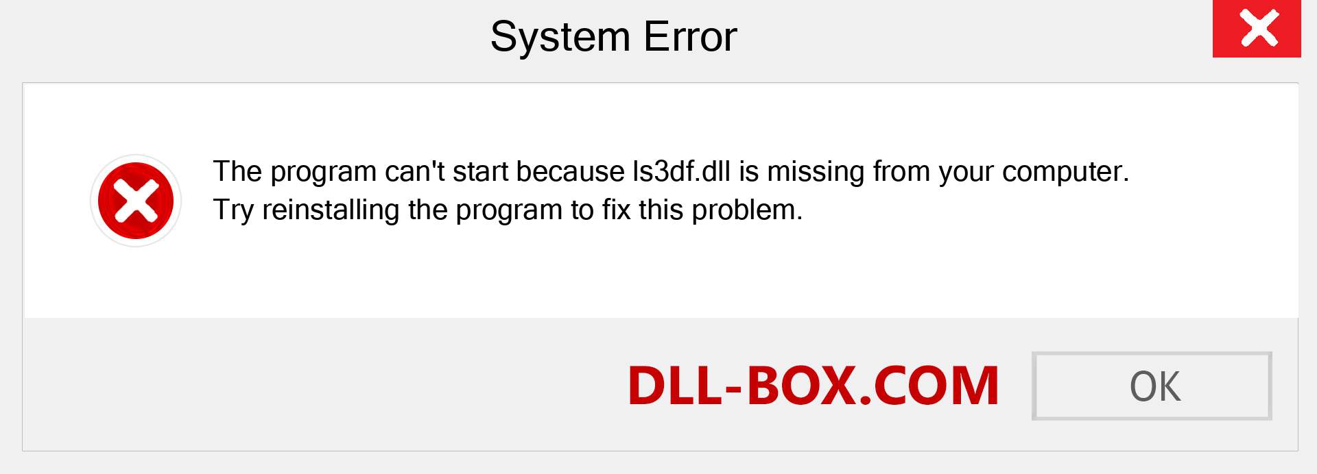  ls3df.dll file is missing?. Download for Windows 7, 8, 10 - Fix  ls3df dll Missing Error on Windows, photos, images