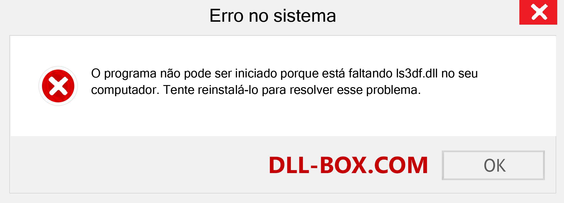 Arquivo ls3df.dll ausente ?. Download para Windows 7, 8, 10 - Correção de erro ausente ls3df dll no Windows, fotos, imagens